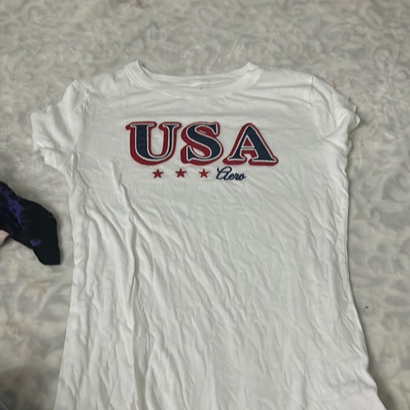 Aeropostale Tops - white usa shirt size medium
